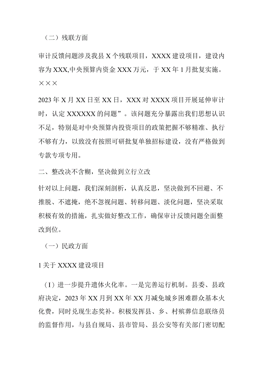 XX副县长在全市项目审计反馈问题整改工作专题会议上的表态发言.docx_第2页