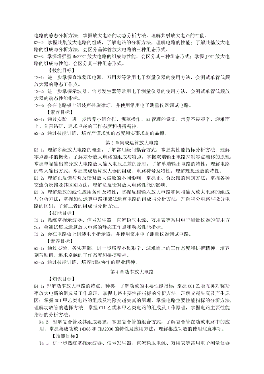 《模拟电子技术》课程教学大纲与授课计划（余娟高职电子与信息大类专业）余娟.docx_第2页