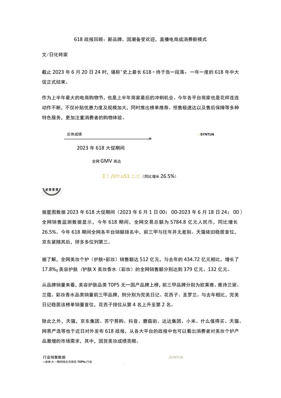 618战报回顾：新品牌、国潮备受欢迎-直播电商成消费新模式.docx_第1页