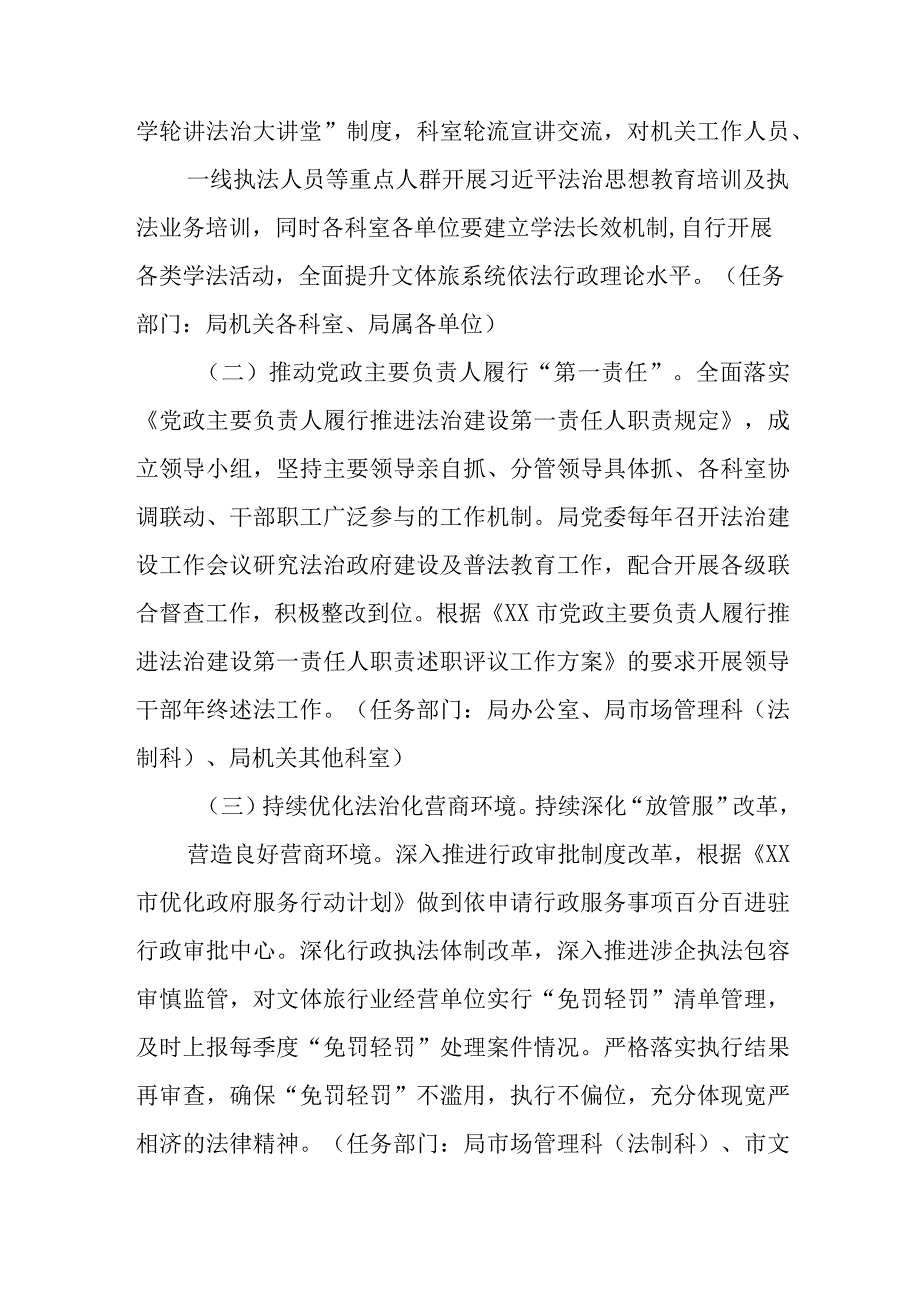 XX市文体广电和旅游局法治建设专项行动细化方案.docx_第2页