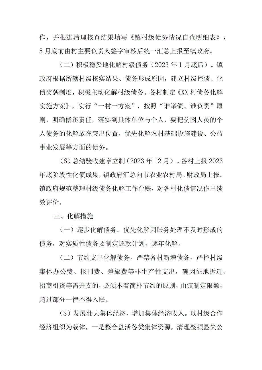 XX镇村级债务化解工作实施方案.docx_第2页