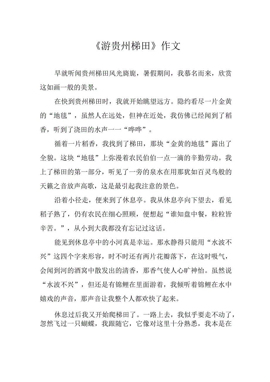 《游贵州梯田》作文.docx_第1页