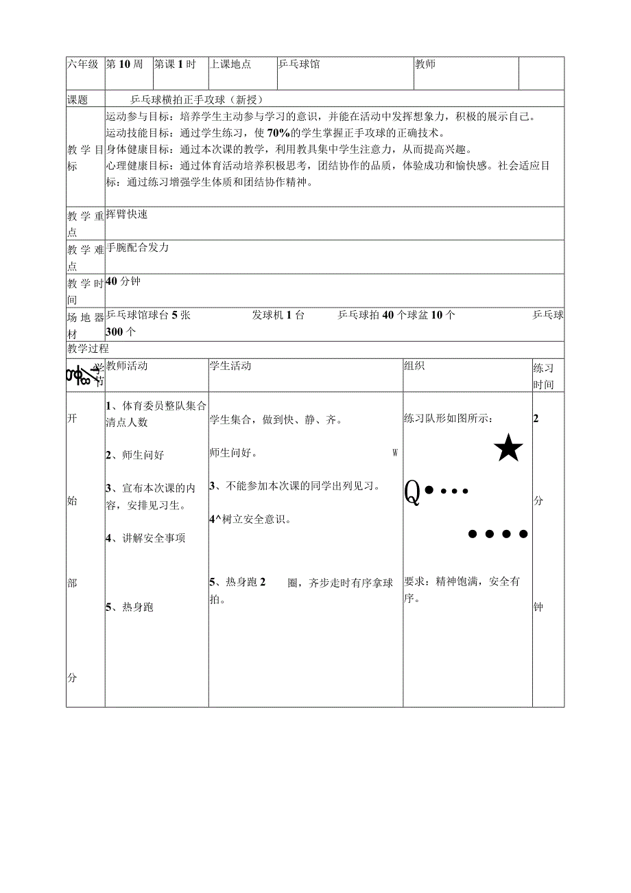 水平三（六年级）体育《乒乓球横拍正手攻球》教学设计及教案.docx_第3页