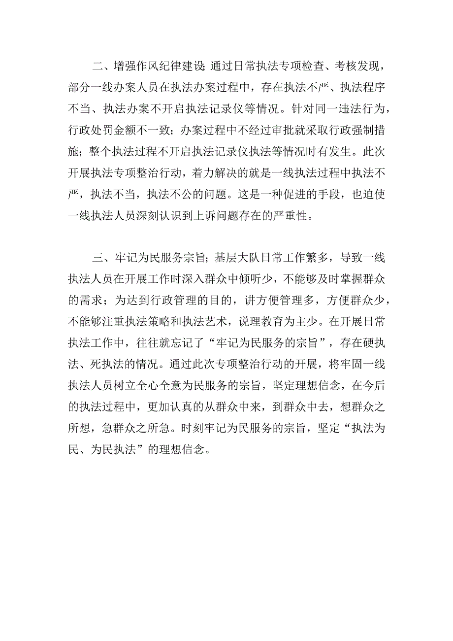 执法领域突出问题专项整治心得体会1000字.docx_第2页