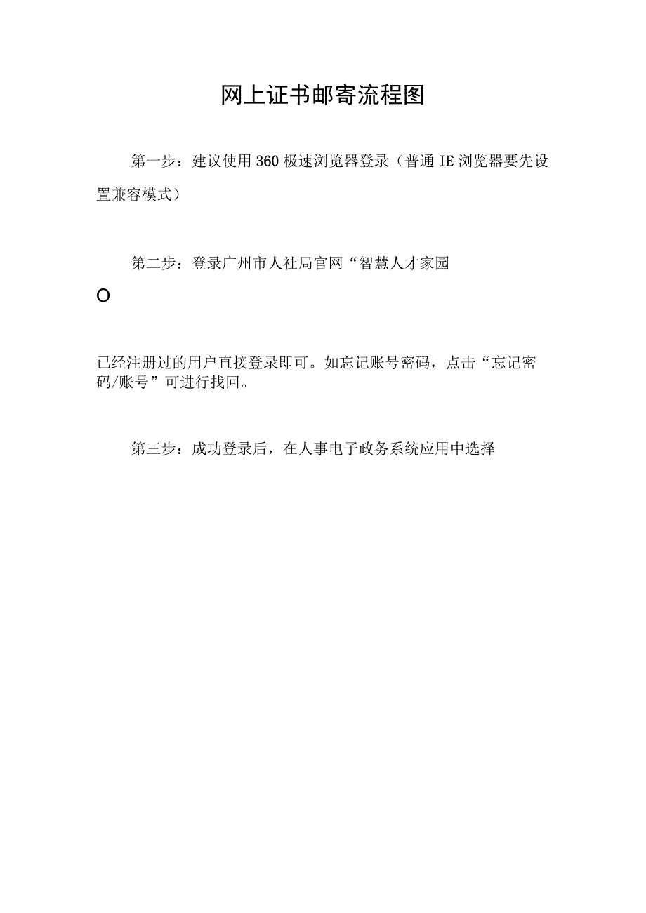 网上证书邮寄流程图第一步建议使用360极速浏览器登录普通IE浏览器要先设置兼容模式.docx_第1页