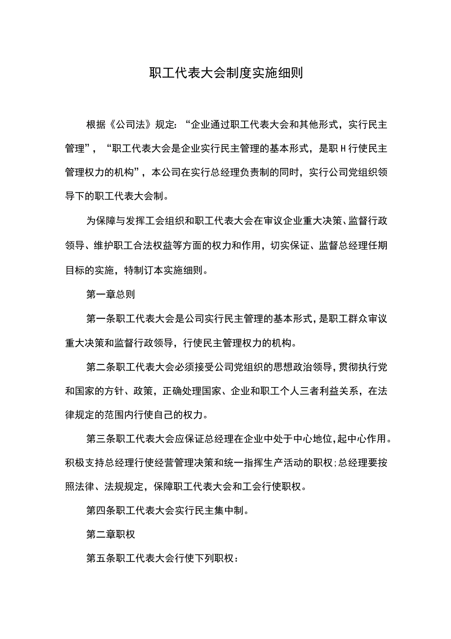 职工代表大会制度实施细则.docx_第1页