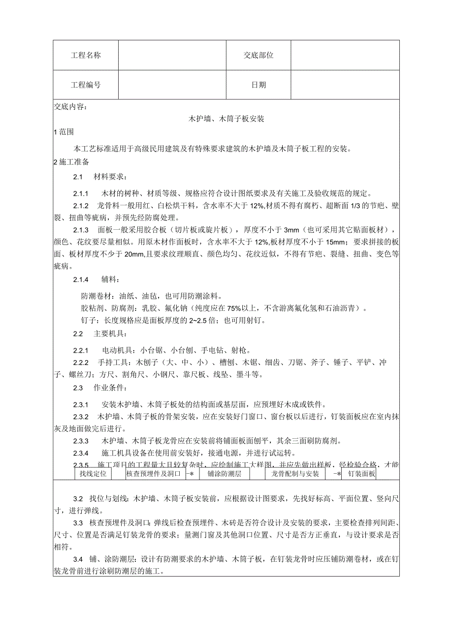 木护墙、木筒子板安装工艺技术交底.docx_第1页