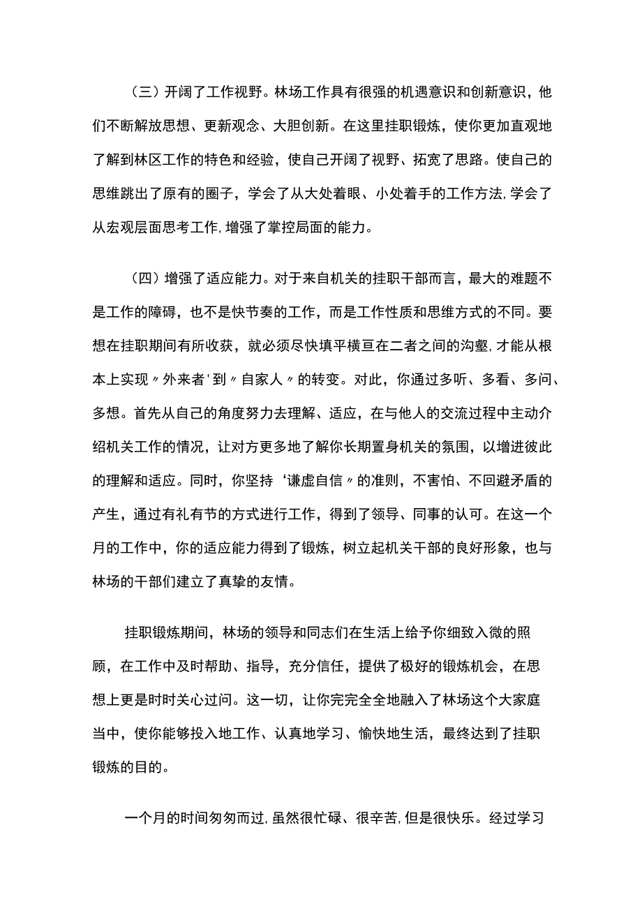 挂职工作鉴定材料8篇.docx_第3页