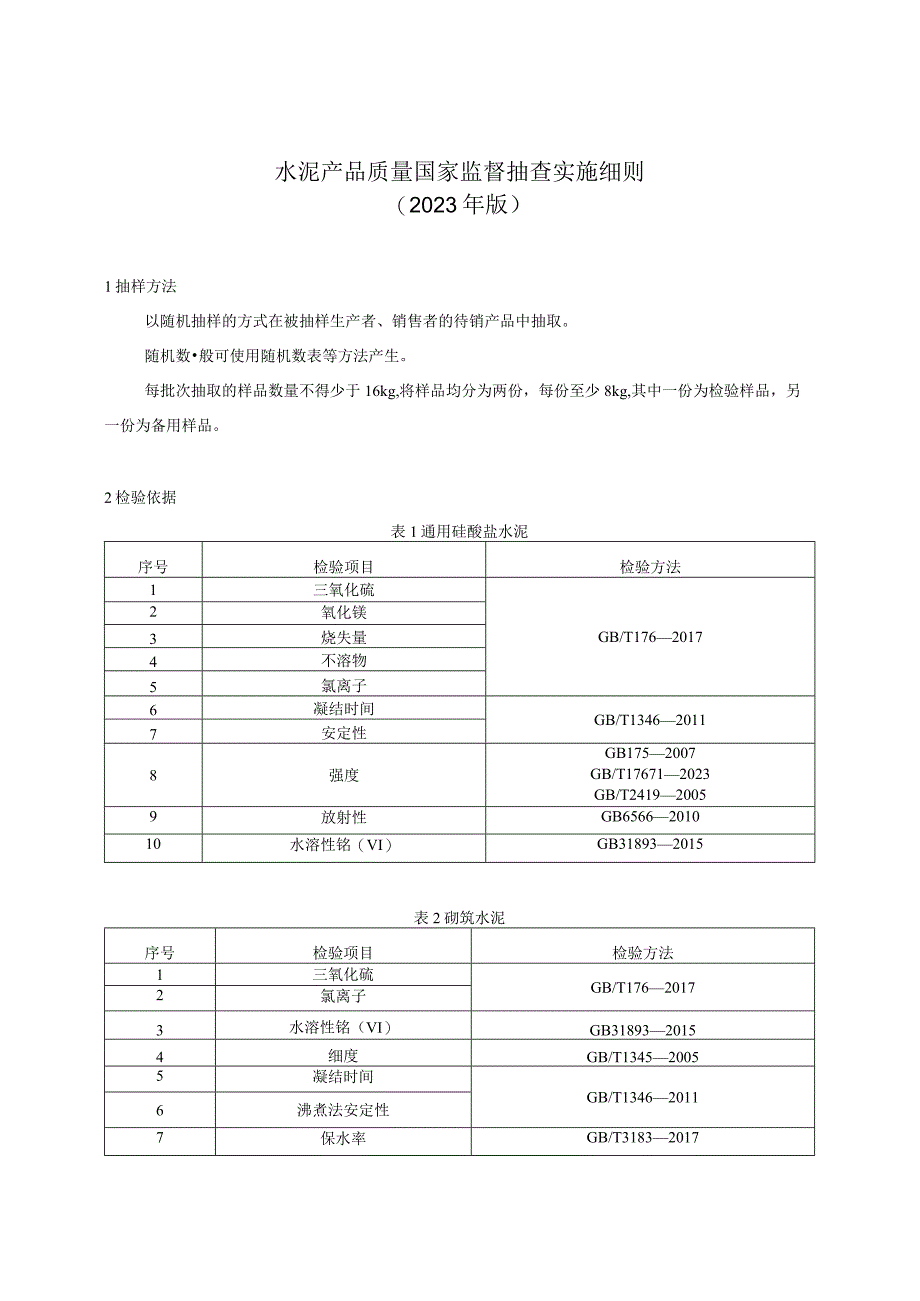 水泥产品质量国家监督抽查实施细则.docx_第1页