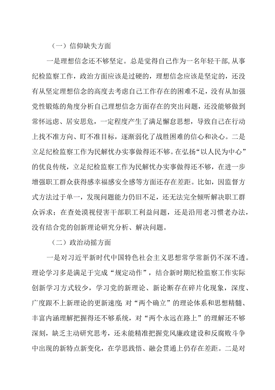 纪检监察干部队伍教育整顿个人党性分析报告2篇.docx_第2页