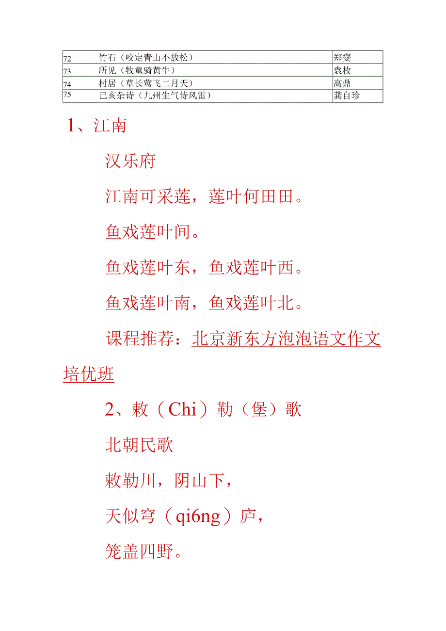 小学学段落实优秀诗文背诵推荐篇目.docx_第3页