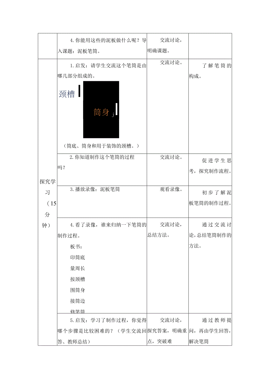 第三单元 传统工艺制作 08 泥板笔筒 教学设计四年级上册小学劳动苏科版.docx_第2页