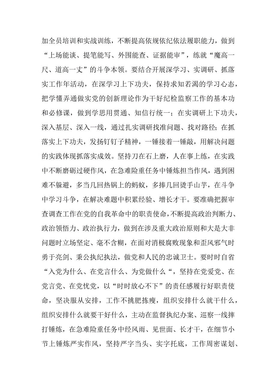 某纪检监察干部在教育整顿检视整治环节研讨会上的发言材料.docx_第3页