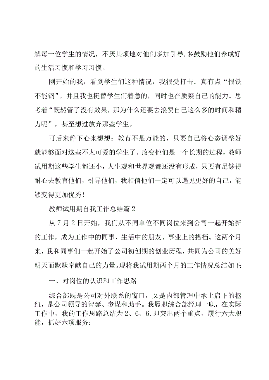 教师试用期自我工作总结（3篇）.docx_第2页