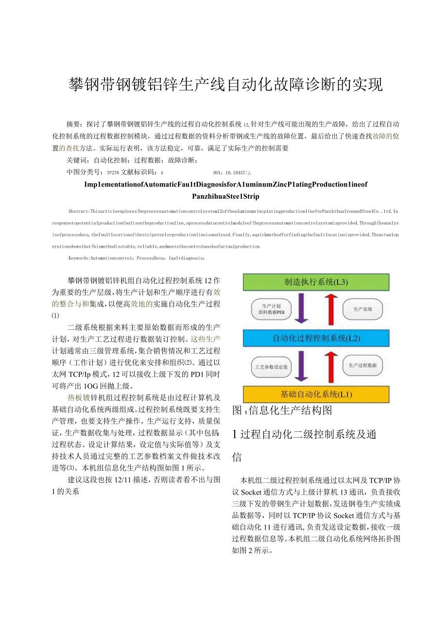 攀钢带钢镀铝锌生产线自动化故障诊断的实现.docx_第1页