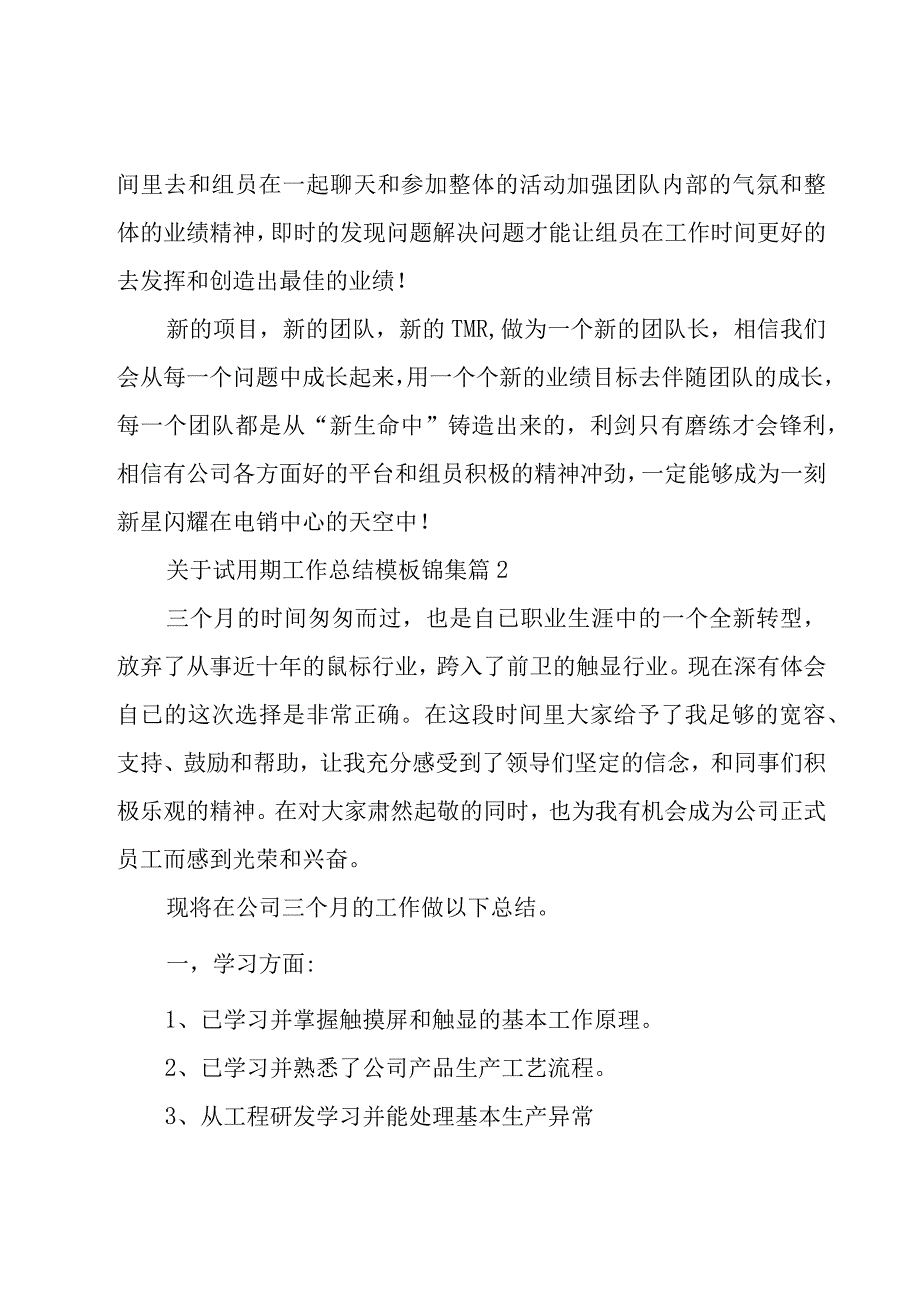 关于试用期工作总结模板锦集（18篇）.docx_第2页