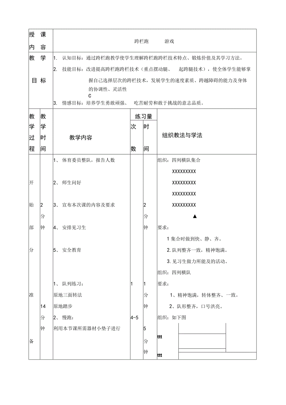 水平四（初三）体育《跨栏跑》教学设计及教案.docx_第2页