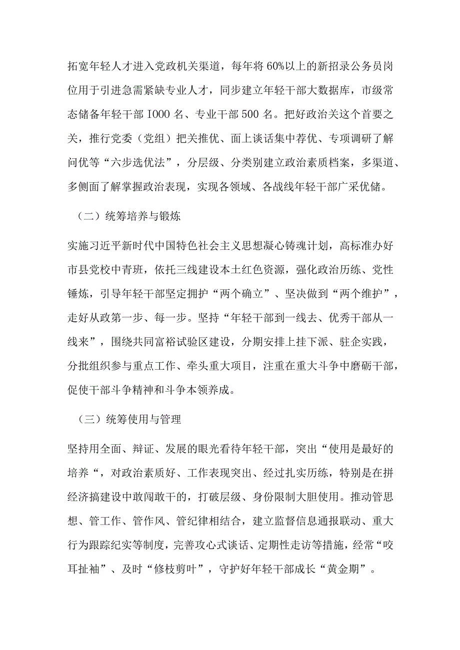 某市年轻干部组织管理工作经验材料.docx_第3页