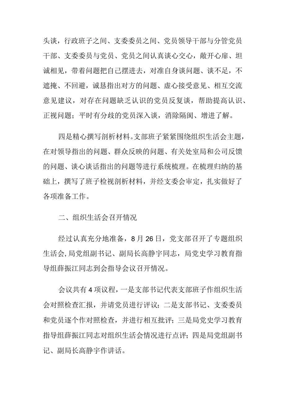 办公室党支部召开专题组织生活会情况的报告.docx_第2页