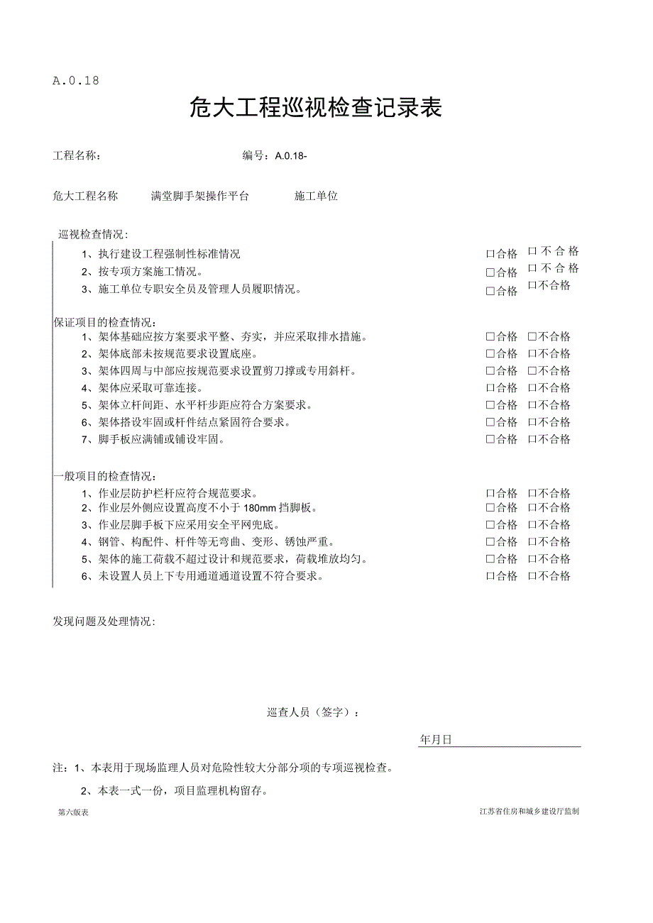 满堂脚手架巡视记录.docx_第1页