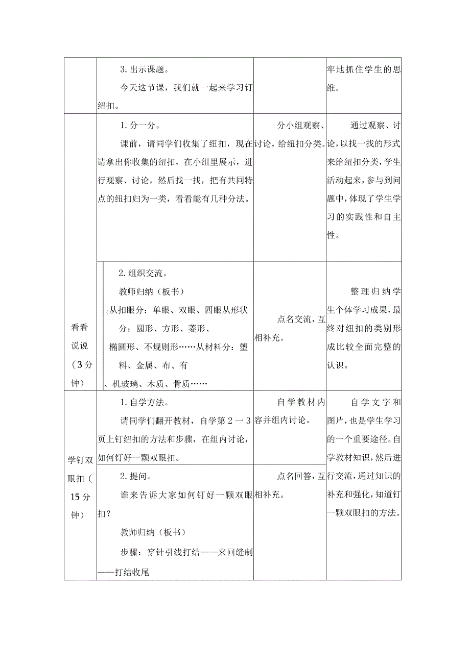 第二单元 传统工艺制作 03 钉纽扣 教学设计 四年级下册小学劳动苏科版.docx_第2页