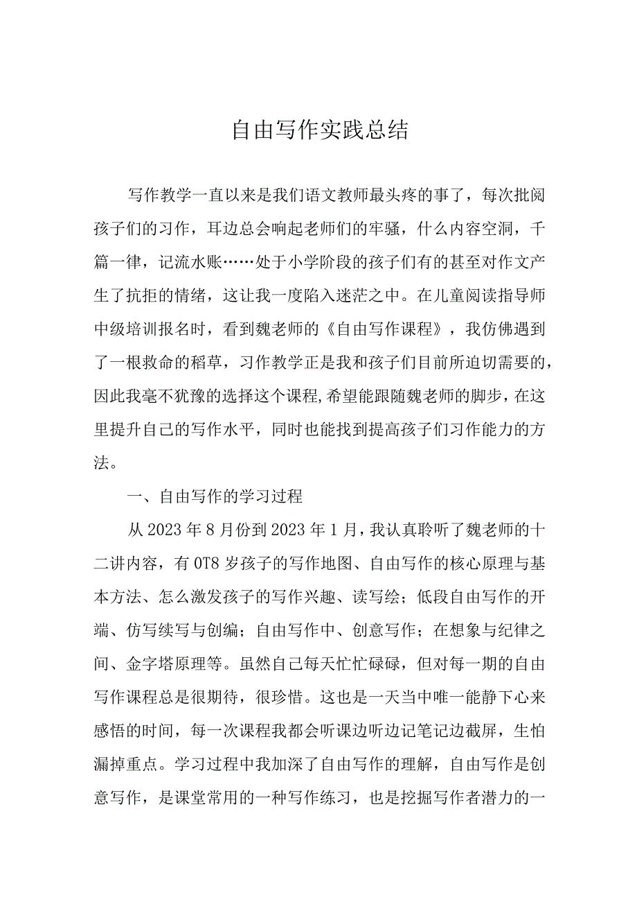 自由写作实践总结.docx_第1页