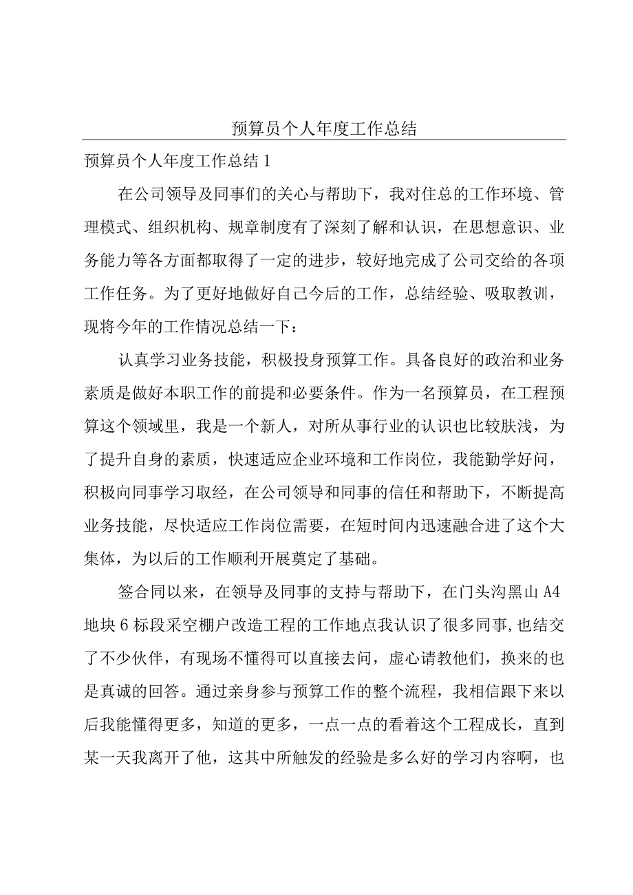 预算员个人年度工作总结.docx_第1页