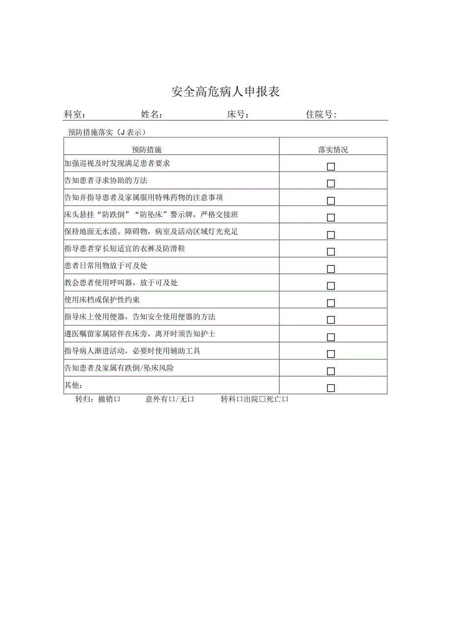 高危病人申报表背面.docx_第1页