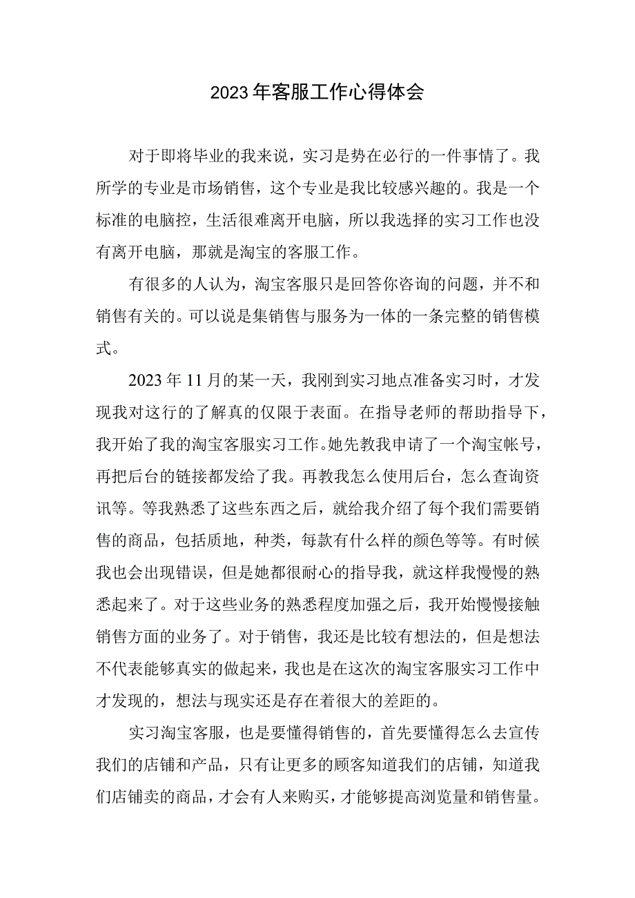 2023年客服工作心得体会(2).docx_第1页