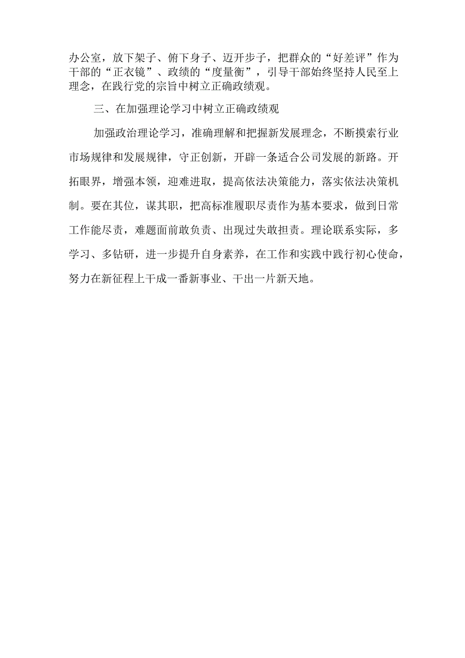 2023主题教育关于“树立和践行正确的政绩观”专题学习研讨心得发言（共6篇）.docx_第2页