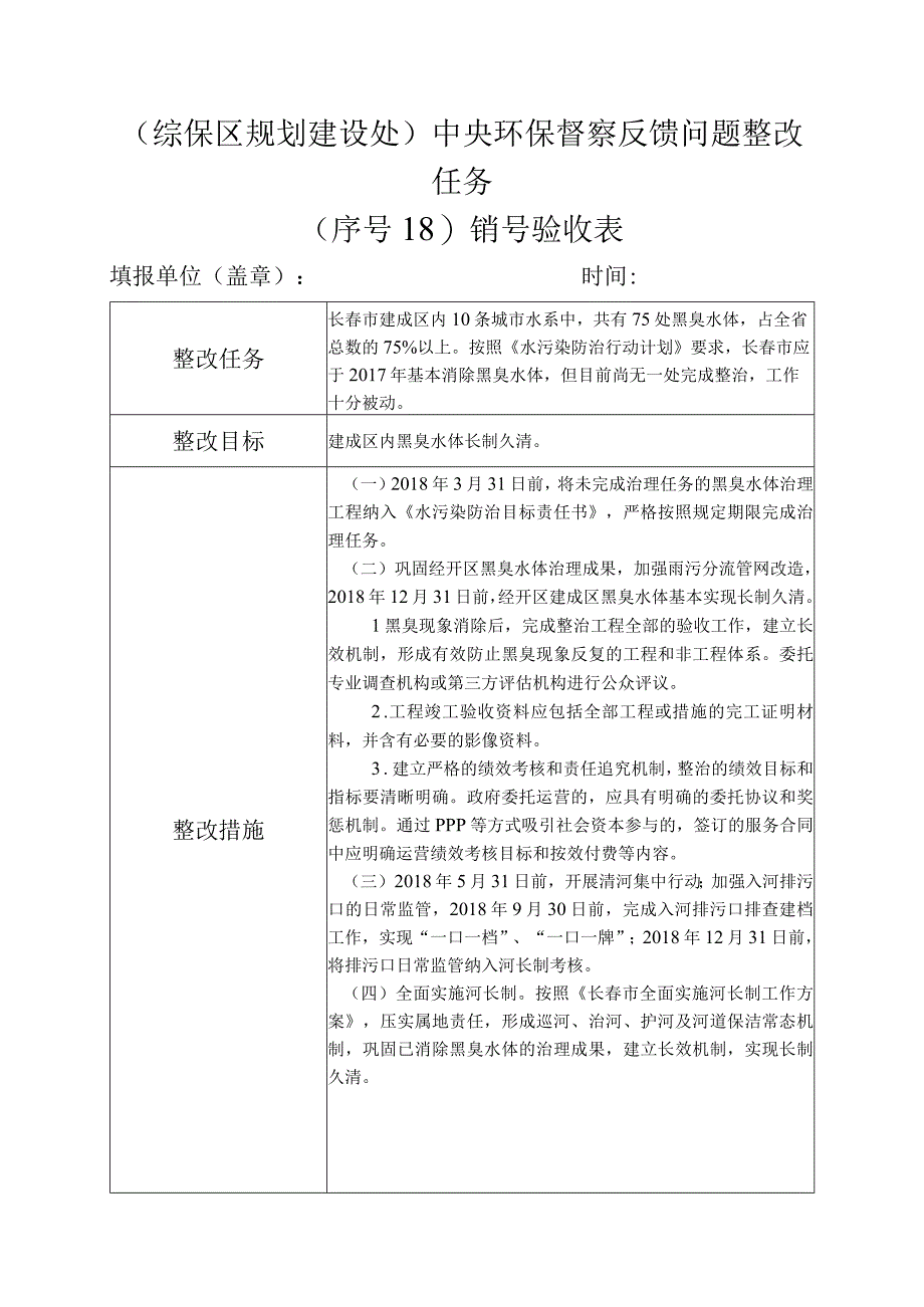 综保区规划建设处中央环保督察反馈问题整改任务序号18销号验收表.docx_第1页