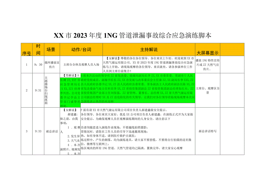 LNG管道泄漏事故综合应急演练脚本.docx_第1页