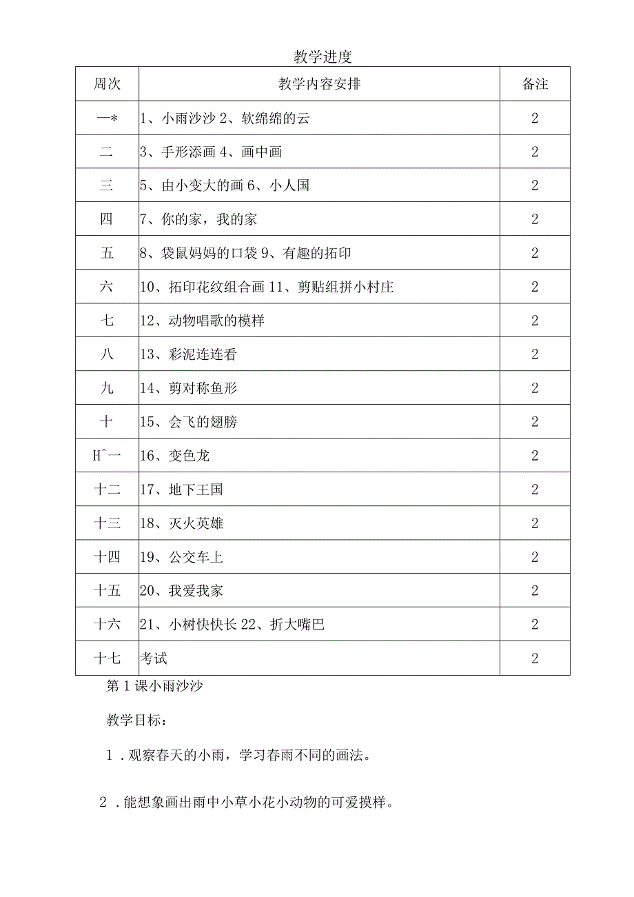 湖南美术出版社小学一年级美术下册教案.docx_第3页