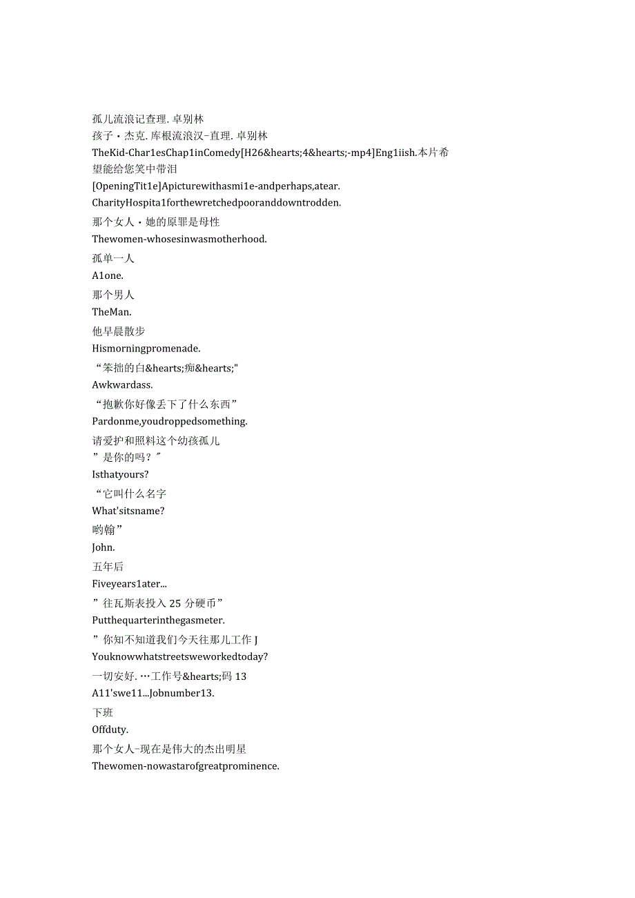 The Kid《寻子遇仙记（1921）》完整中英文对照剧本.docx_第1页
