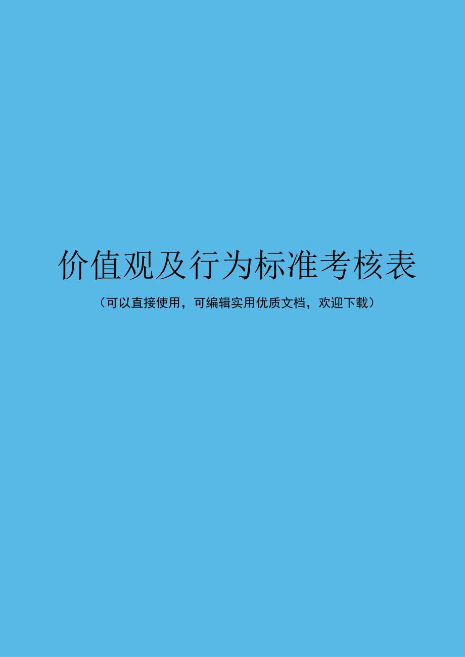 价值观及行为标准考核表完整优秀版.docx_第1页