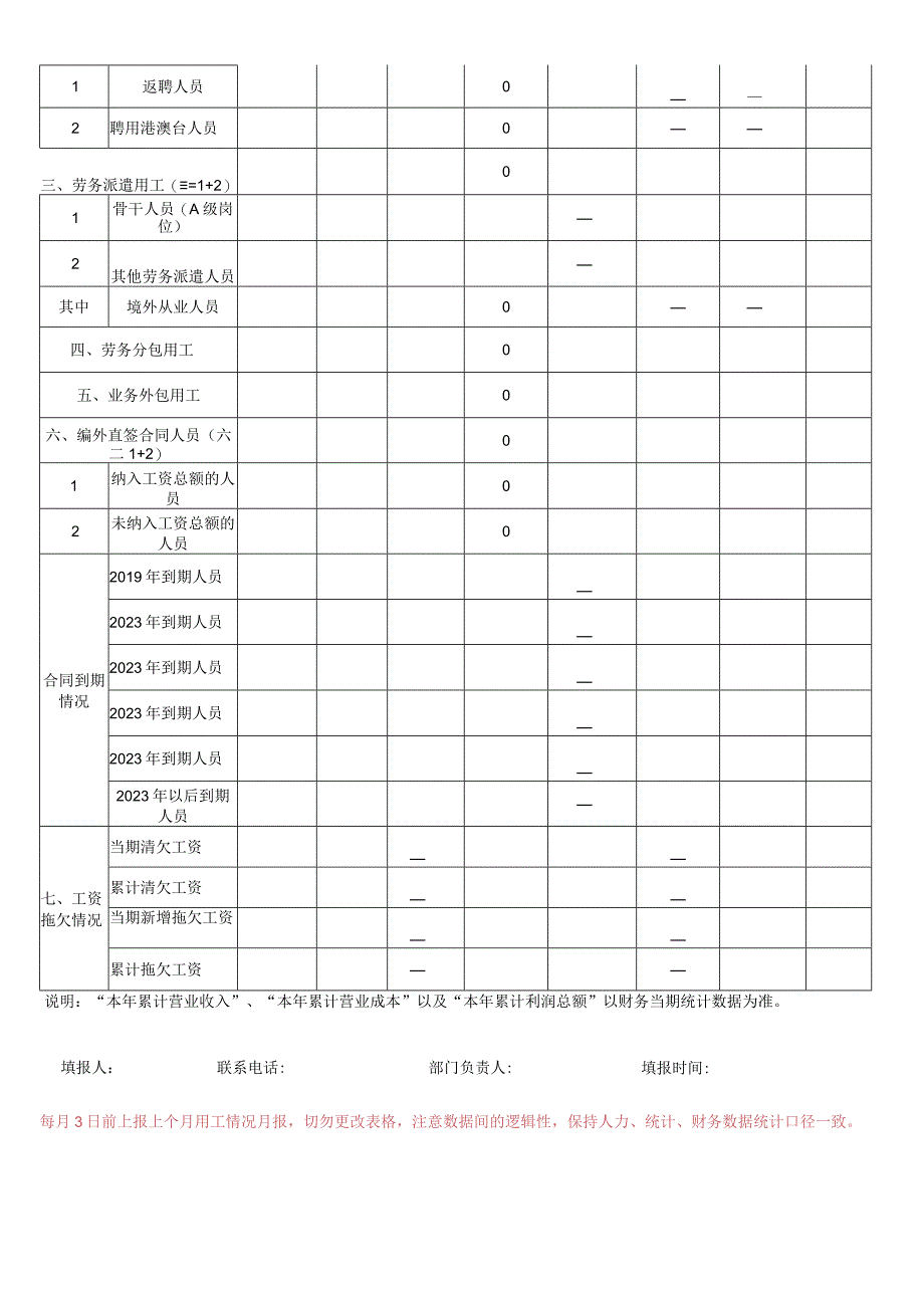 用工情况统计月度报表.docx_第2页