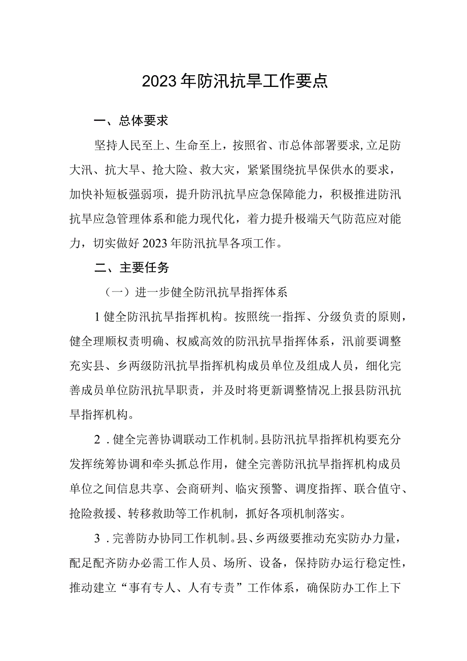 2023年防汛抗旱工作要点.docx_第1页