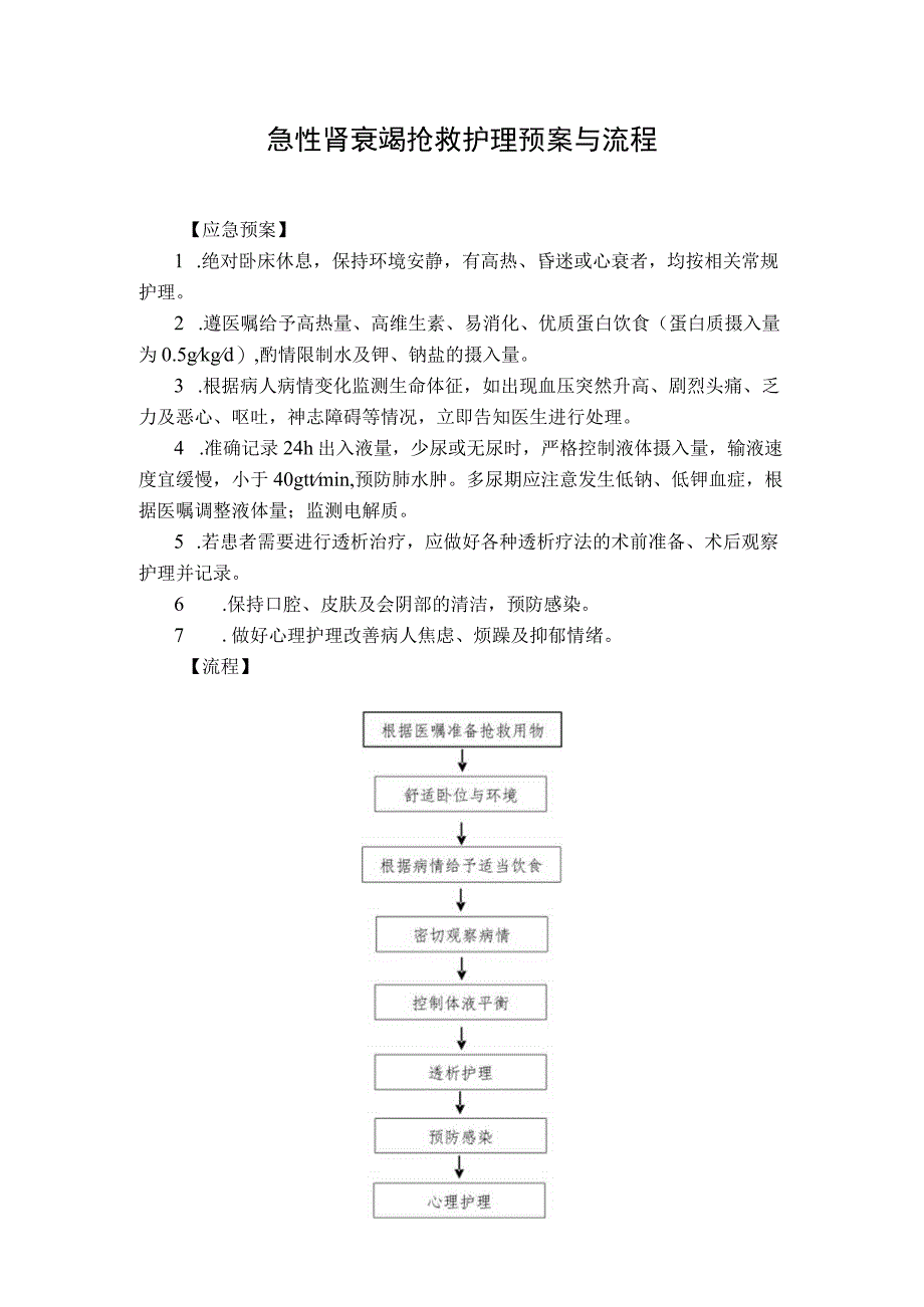 急性肾衰竭抢救护理预案与流程.docx_第1页