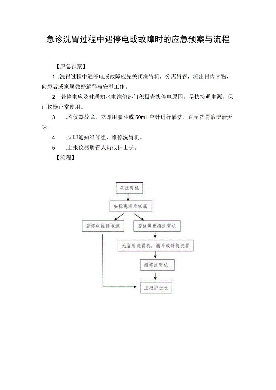 急诊洗胃过程中遇停电或故障时的应急预案与流程.docx_第1页