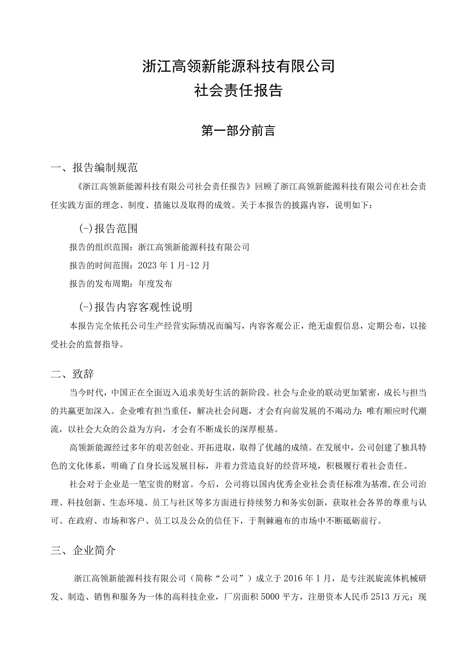 浙江高领新能源科技有限公司社会责任报告.docx_第1页