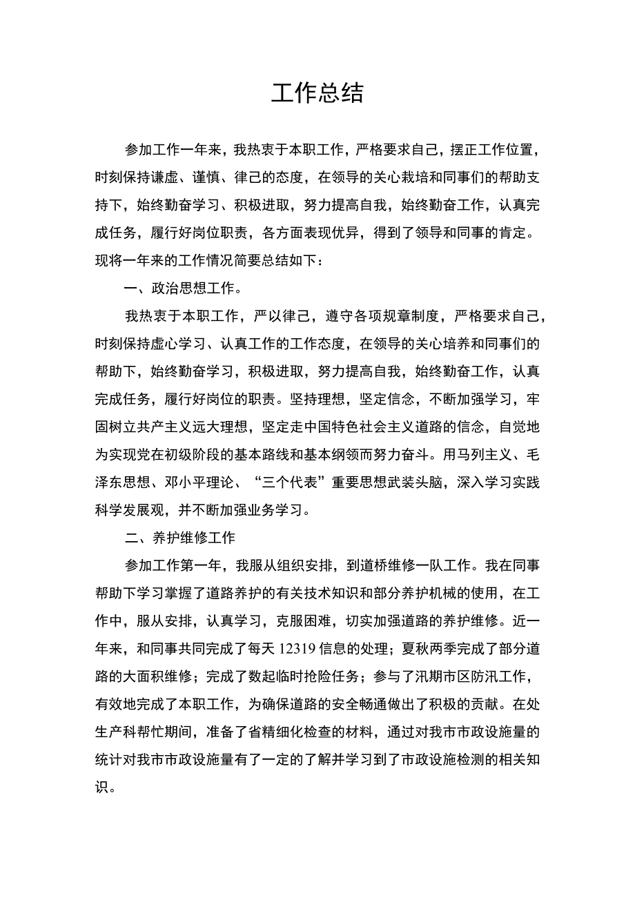 市政工作总结.docx_第1页