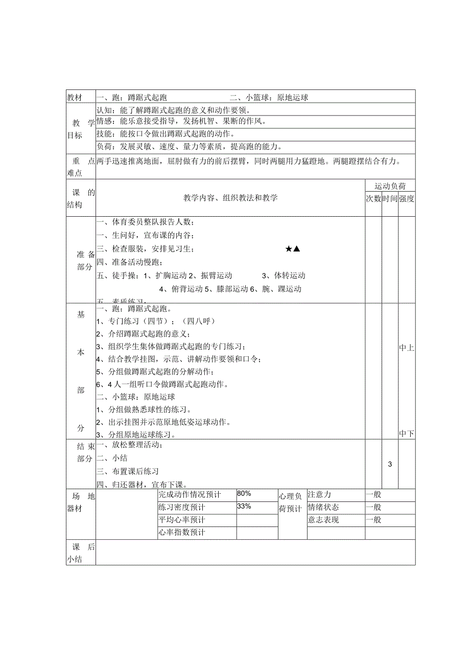 【教案】小学五年级体育课教学设计全集.docx_第2页