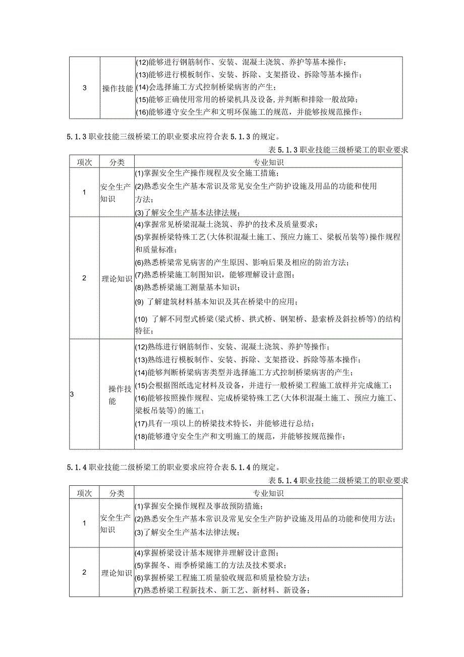 城市道路施工养护桥梁工职业技能标准.docx_第2页