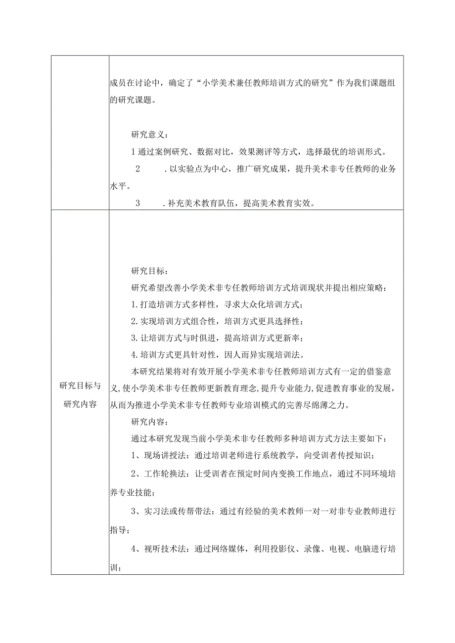 《小学美术兼任教师培训方式的研究》课题申报表.docx_第3页