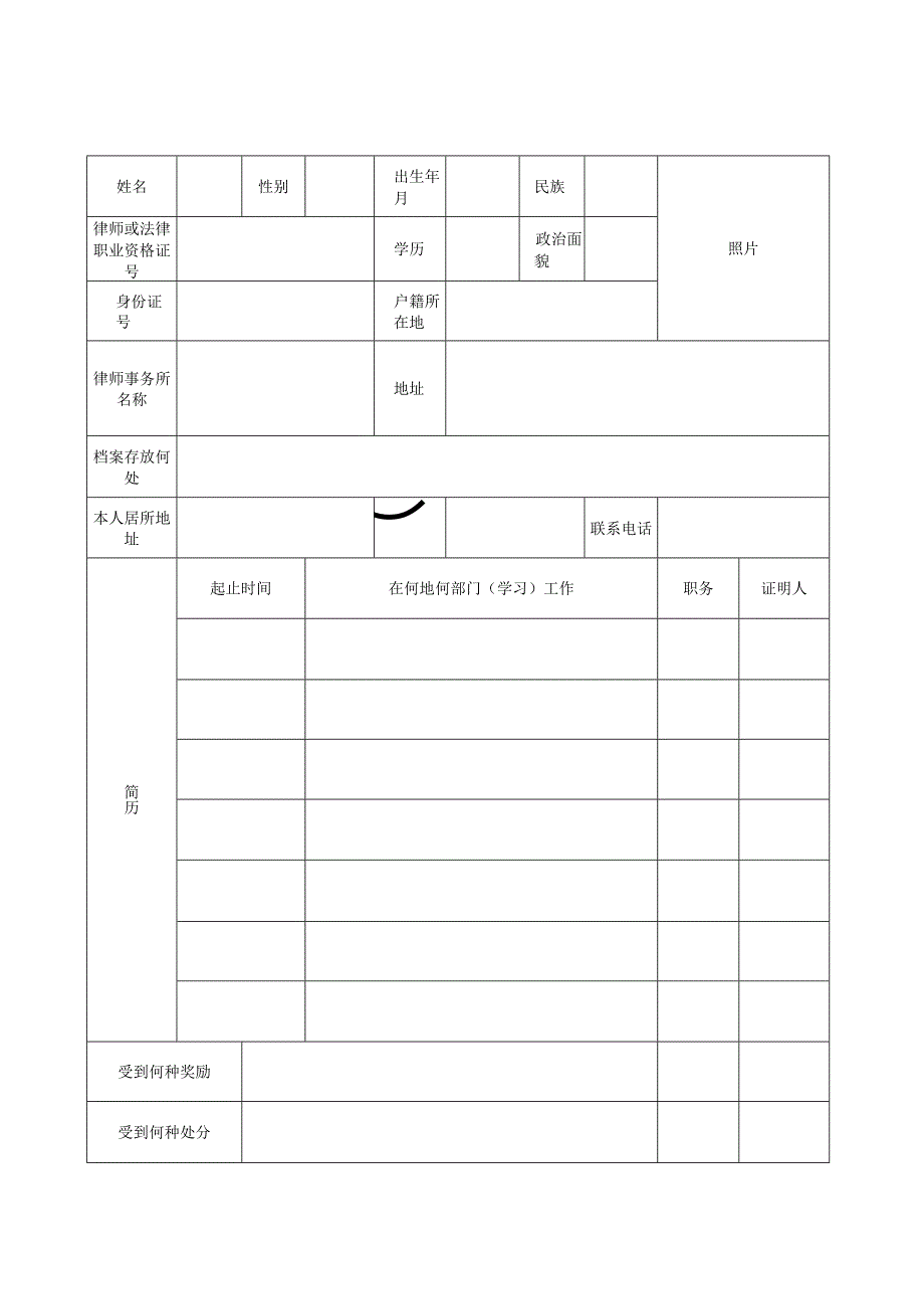 律师执业登记表.docx_第2页