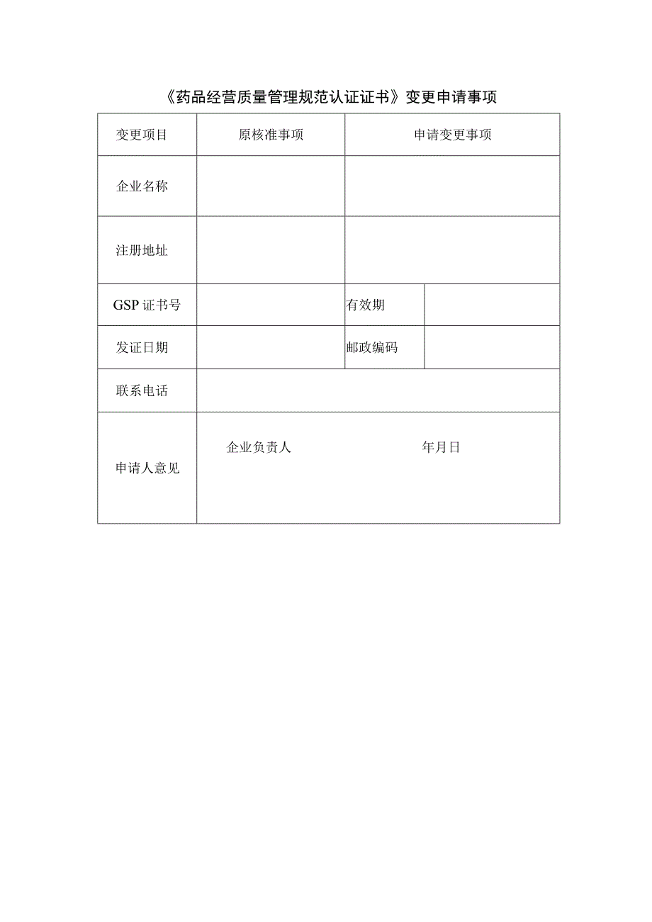 《药品经营质量管理规范认证证书》变更申请表.docx_第2页