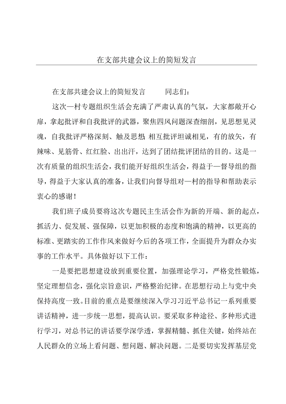 在支部共建会议上的简短发言.docx_第1页