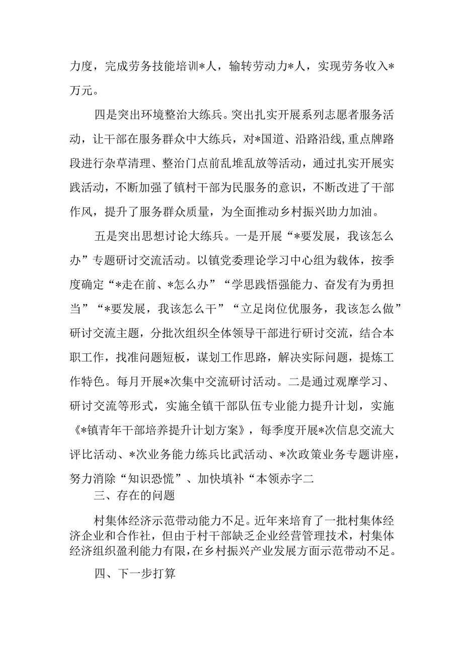 镇关于开展乡村振兴“岗位大练兵、业务大比武”活动情况的报告.docx_第2页