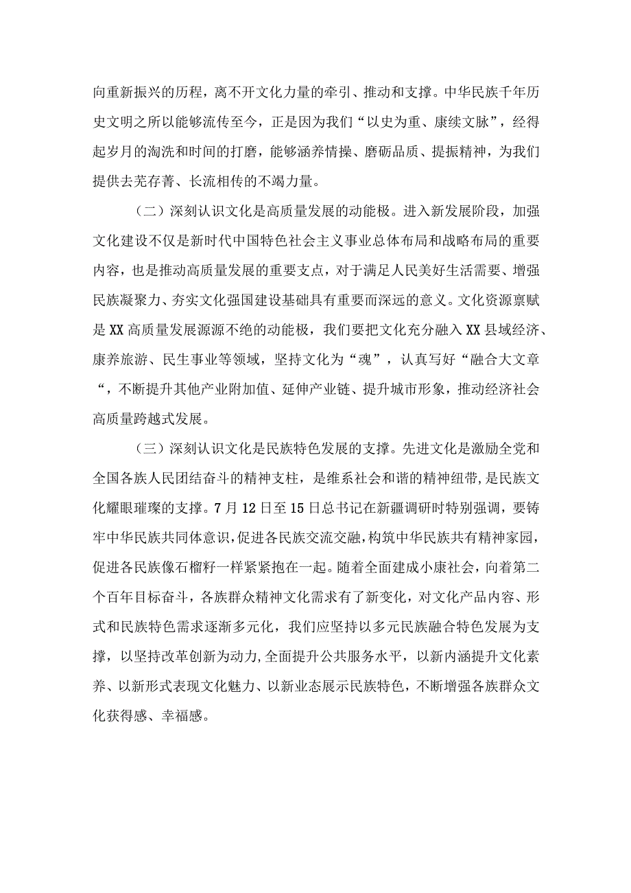 （6篇）2023年坚定文化自信建设文化强国专题研讨心得体会发言材料范文.docx_第2页