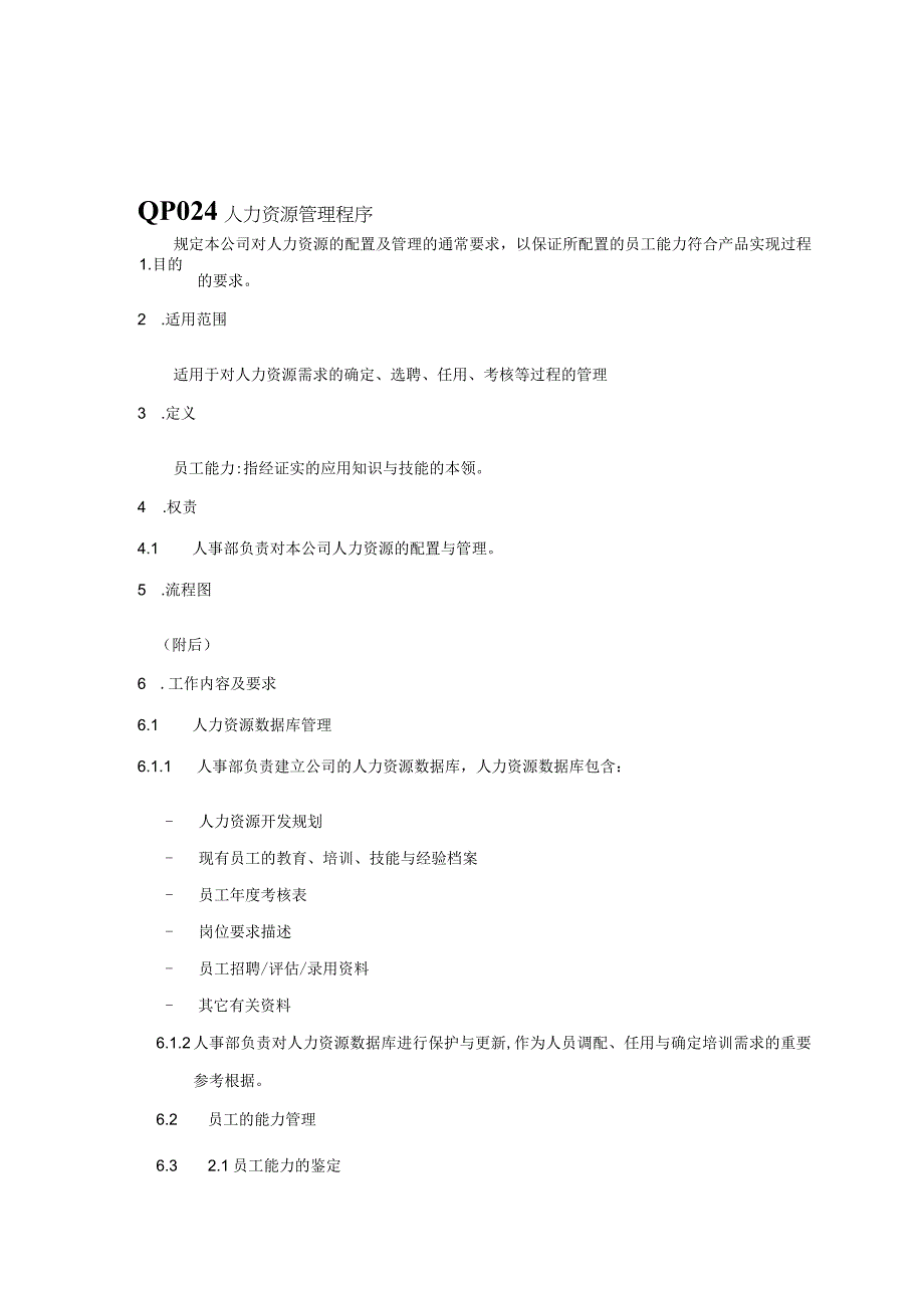 QP024人力资源管理程序.docx_第1页